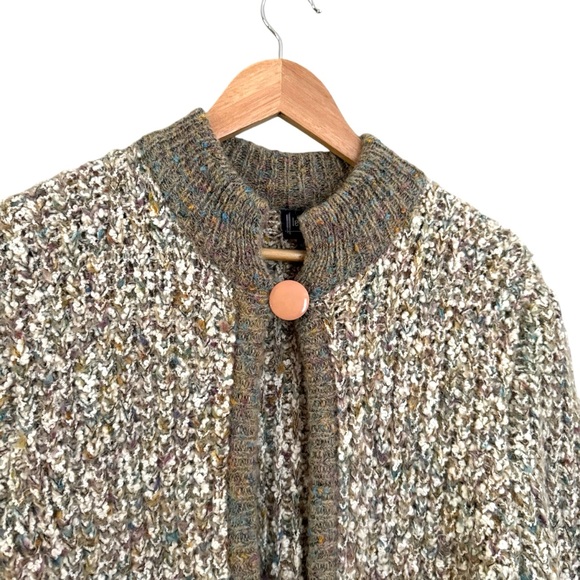 Vintage Le Chois Heavy Thick Knit Longline Cardigan Sweater Size Medium - Picture 4 of 10